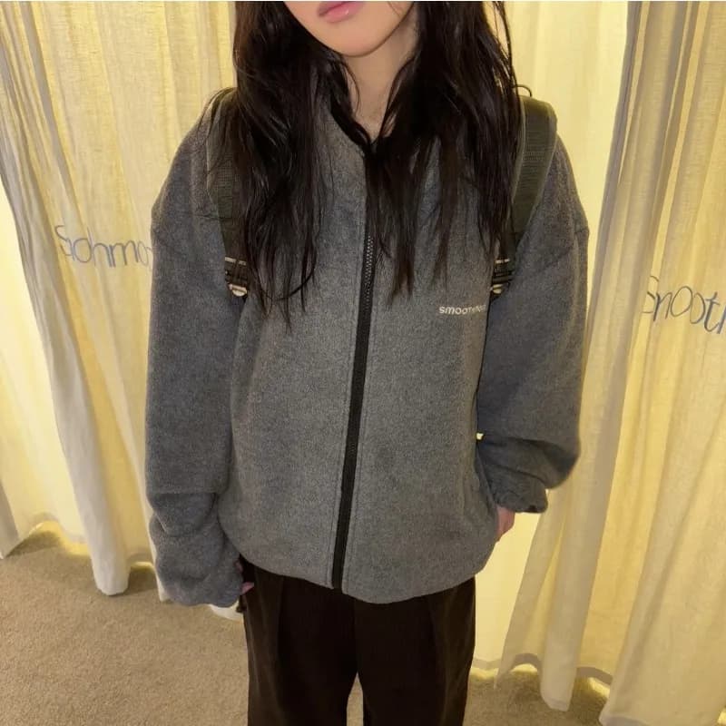 2025 New Autumn Winter Stand Collar Light Weight Women Jacket Leisure Fashionable Letter Embroidery Solid Color Women's Clothing
