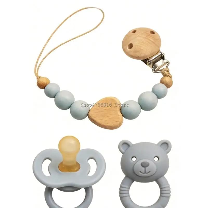 Cinghia per ciuccio in silicone per massaggiagengive Clip per ciuccio per bambini Catena per succhietto Cinghia per ciuccio Clip