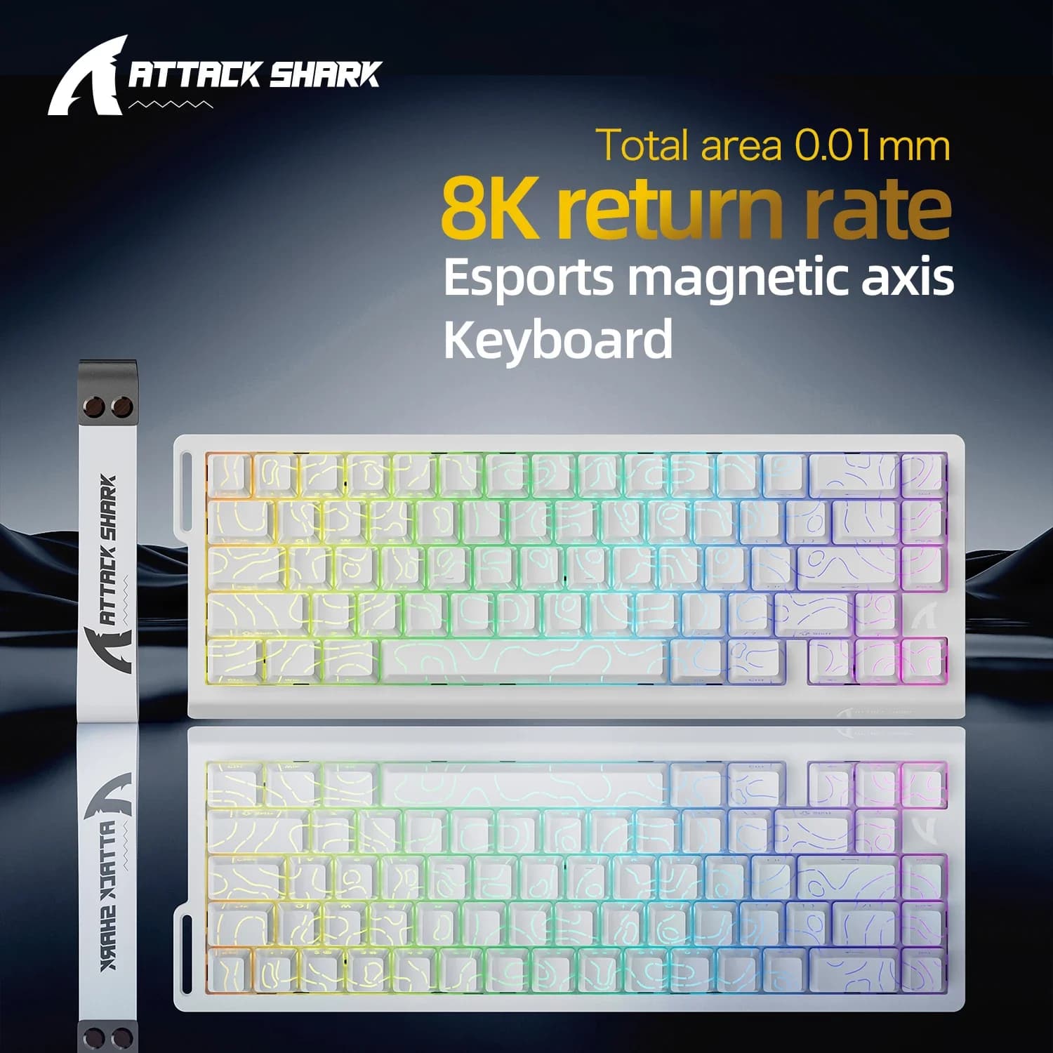 Attack Shark X68 HE 8K Mechanical Keyboard Magnetic Switch 0.01mm RT Accuracy128K Scan Rate VALORANT Gaming Keyboards X68HE RGB