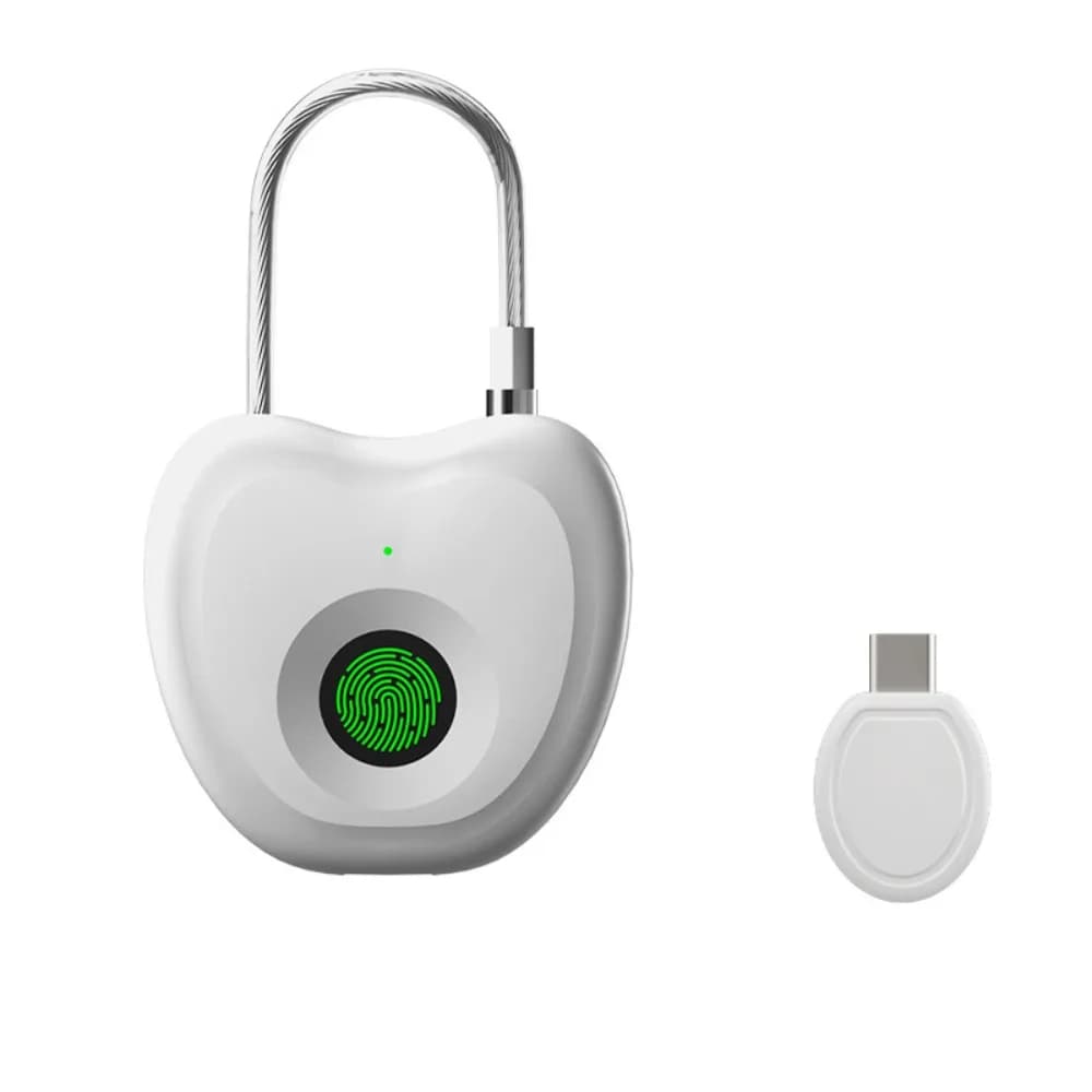 High Strength ABS Fingerprint Padlock Portable with Electronic Key Intelligent Luggage Lock Security Fast Recognition