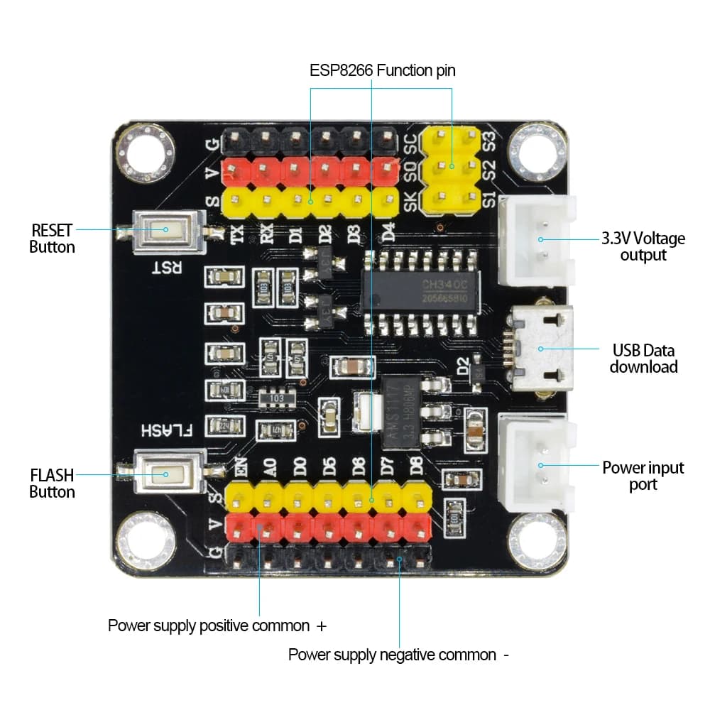 DM Forte ESP8266 ESP-12E Modulo scheda di sviluppo Wifi wireless MCU UART SPI Antenna Micro USB per Arduino CH340C