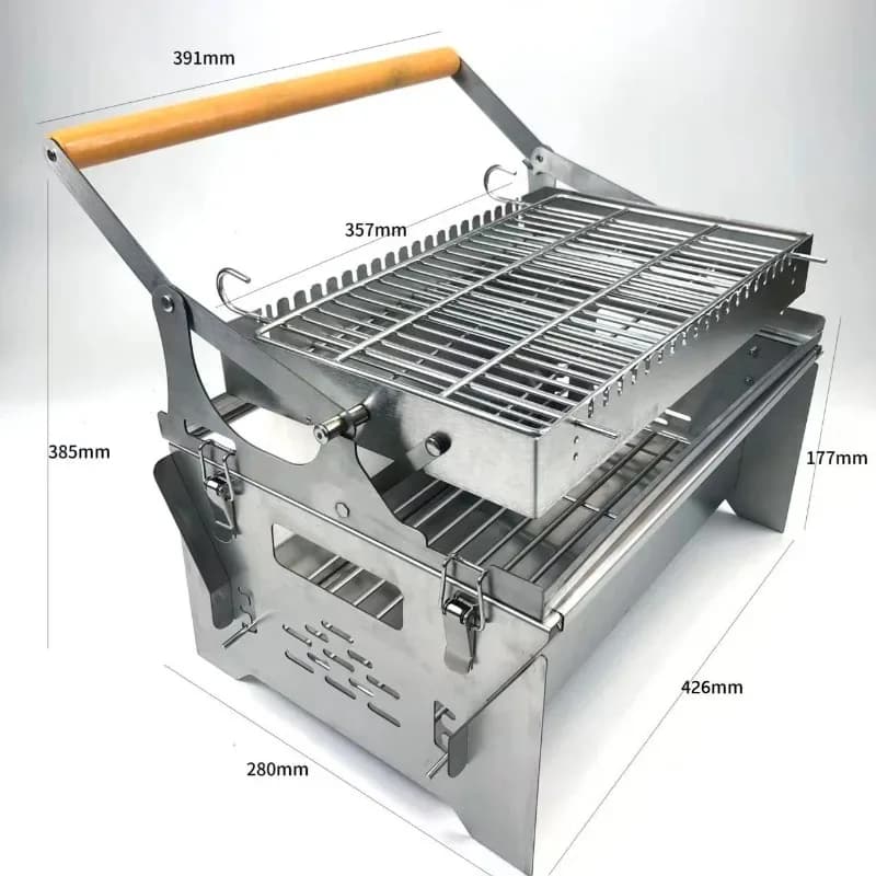 Stainless Steel Reinforced Grid for Barbecue, Camping, Garden and Picnic