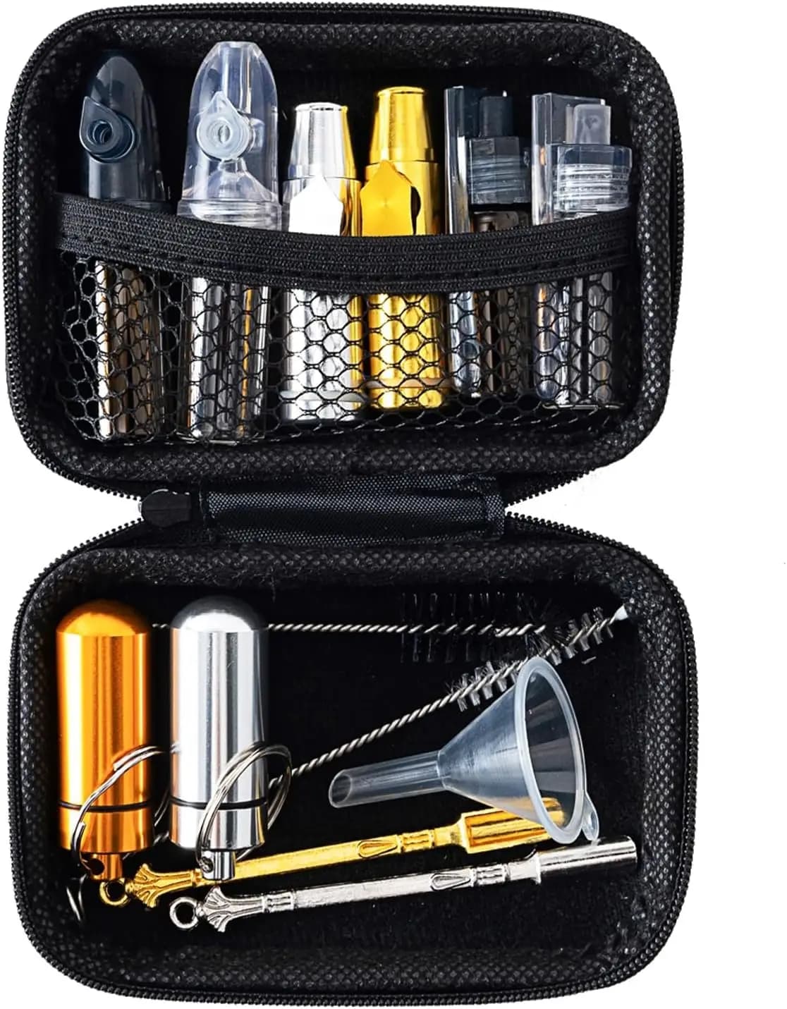 Set di Dispenser per Spezie Portatile e Antigoccia, 14 Barattoli Mini in Metallo e Plastica per Viaggi e Campeggio