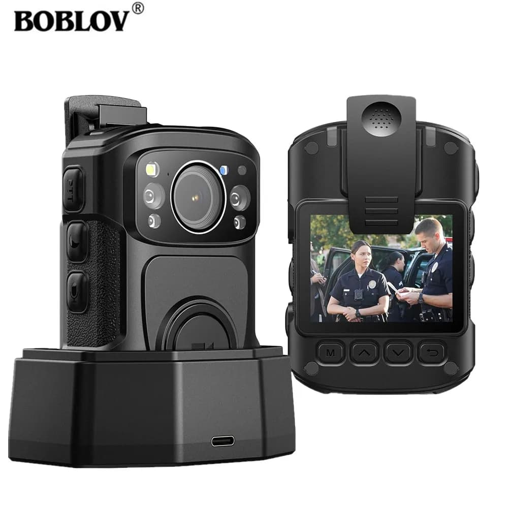 BOBLOV B4K5 4K Body Cam IP68 GPS Body Worn Camera 128GB Police Camera 2160P Video Record Charging Dock Night Vision Body Camera