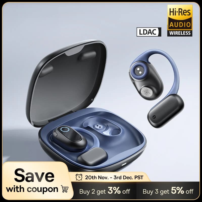 2026 Fit Open-ear Sports Wireless Hearing Aid Bluetooth 5.4 Ear Hooks Sports earphones for low large 60 hours of playback
