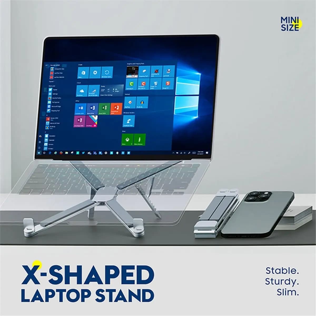 Supporto per Laptop N94R Ultra Compatto e Pieghevole, Ergonomico in Alluminio per Scrivania e Viaggio, Altezza Regolabile