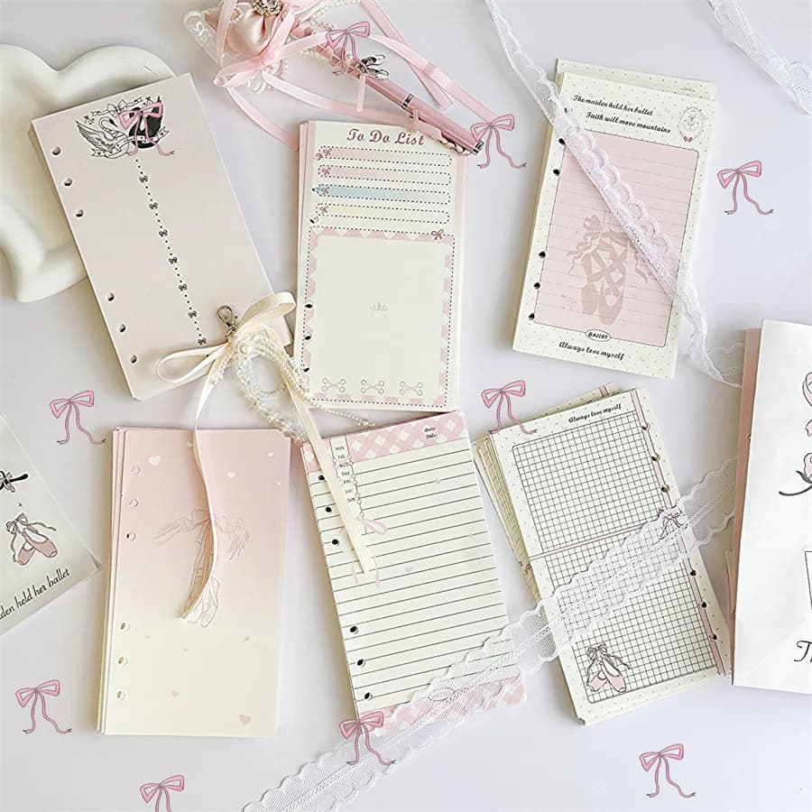 A6 50 Sheets Colorful Loose Leaf Notebook Refill Spiral Binder Inner Page Diary Agenda PlannerSchool Stationery