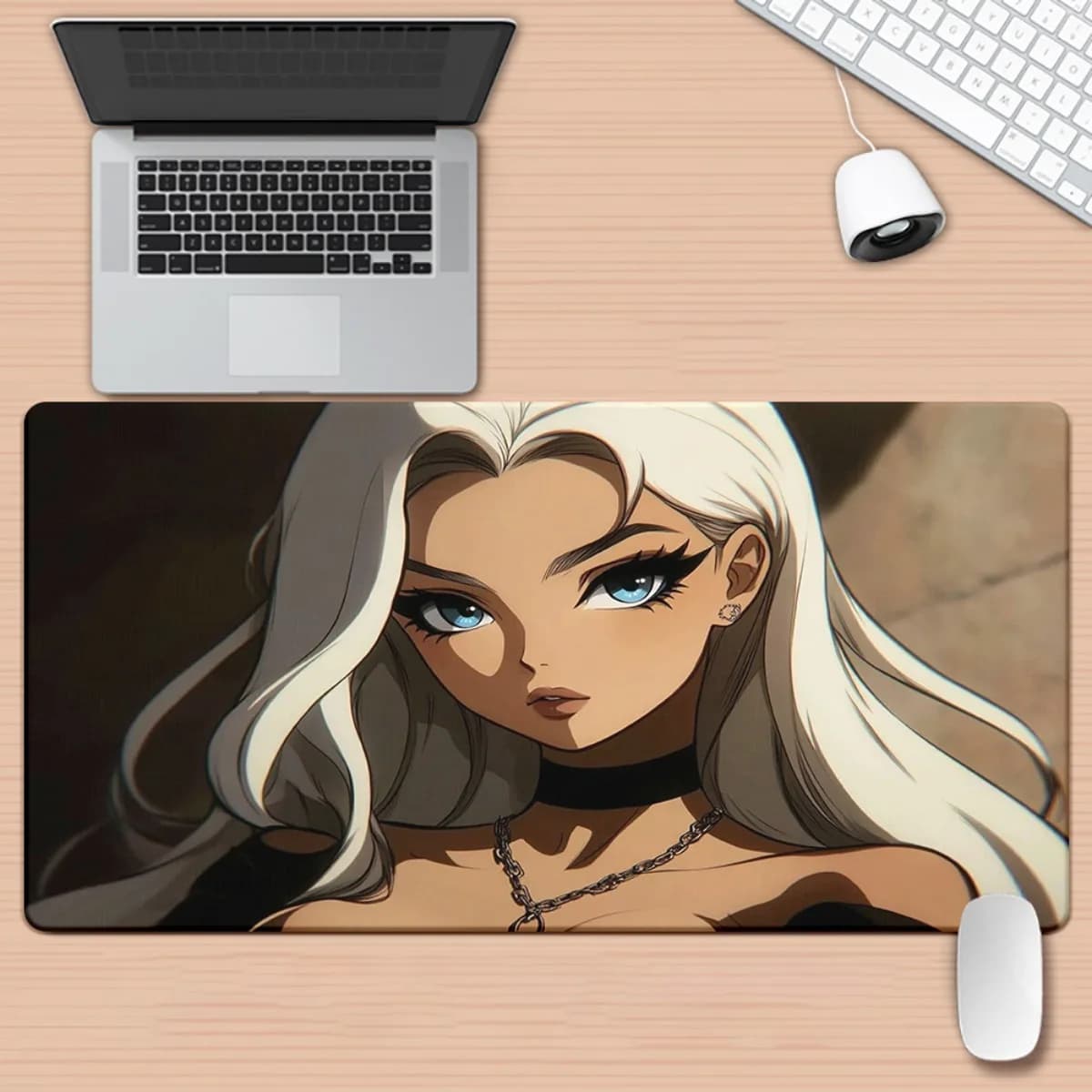 Tappetino per mouse Anime Girl, tappetino da scrivania lungo in gomma antiscivolo per gaming, ufficio, PC, laptop