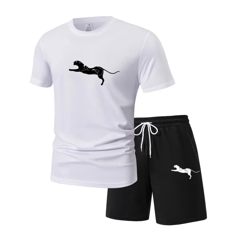 Men's Summer Sports Set 2026 Fashion Casual Breathable T-shirt And Shorts Two-Piece Outdoor Clothing Set