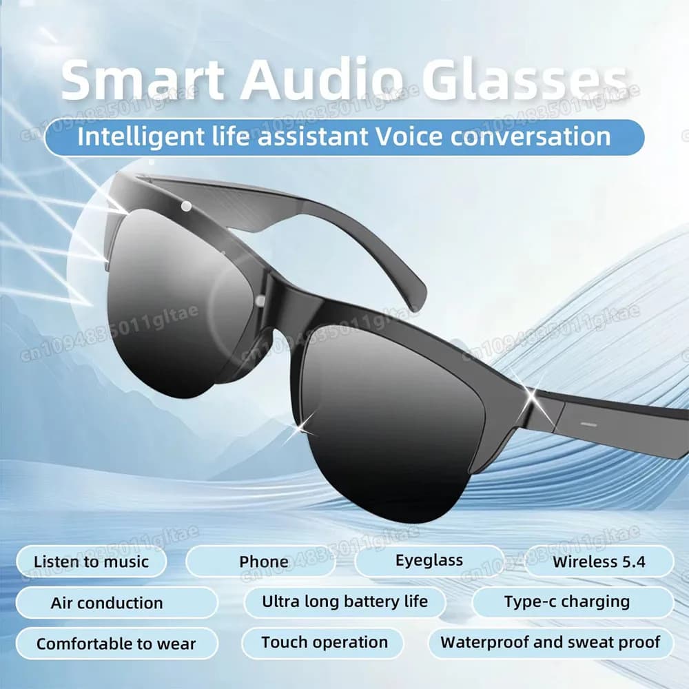 New Camera Control Smart Glasses 2026 Music Sunglasses Headphones Wireless Bluetooth Call Headset HIFI Audio glasses For Android