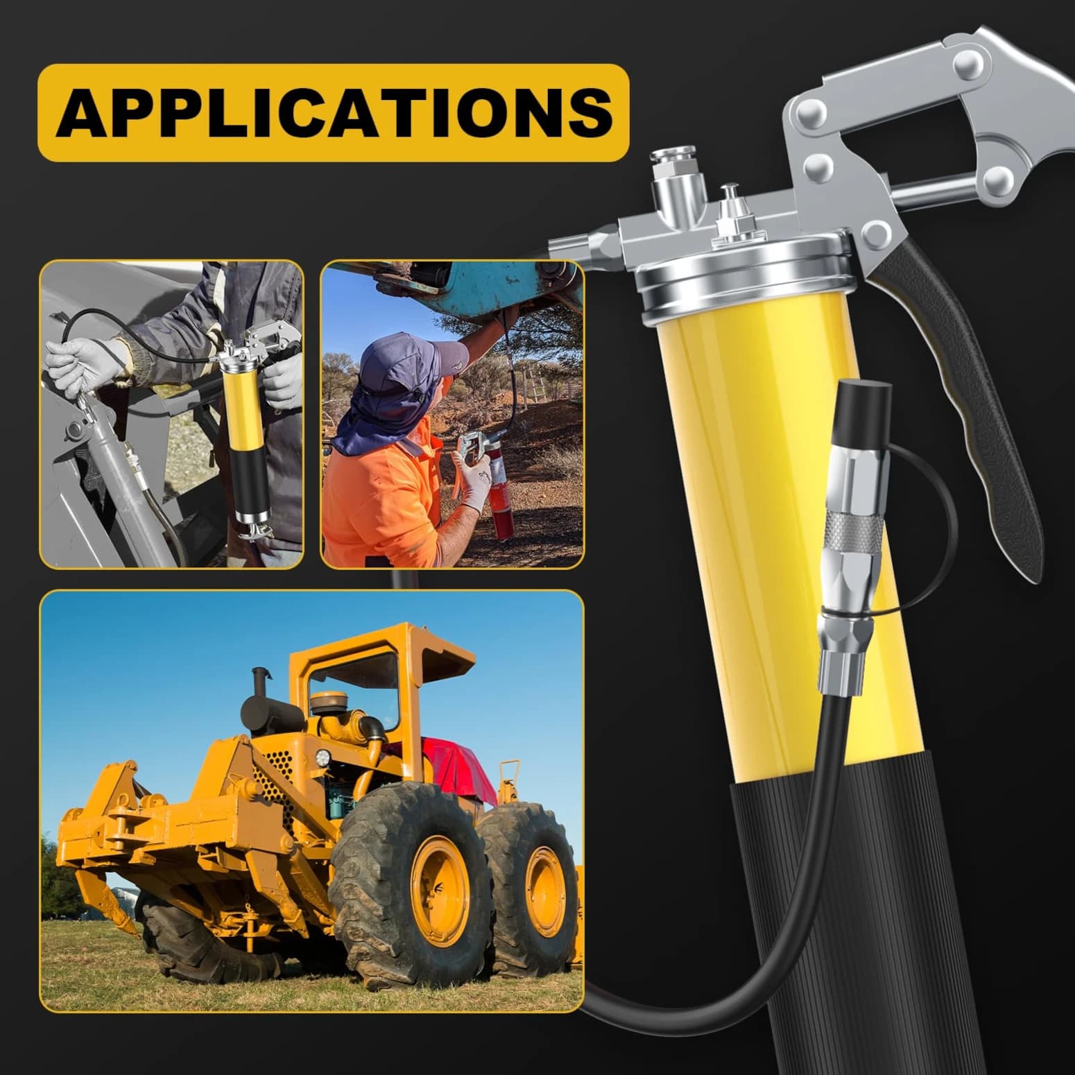 400CC Grease Gun Kit Professional Grease Guns Tool with Flexible Extension Hose Motorcycle SUV Truck Trailer Car Accessories