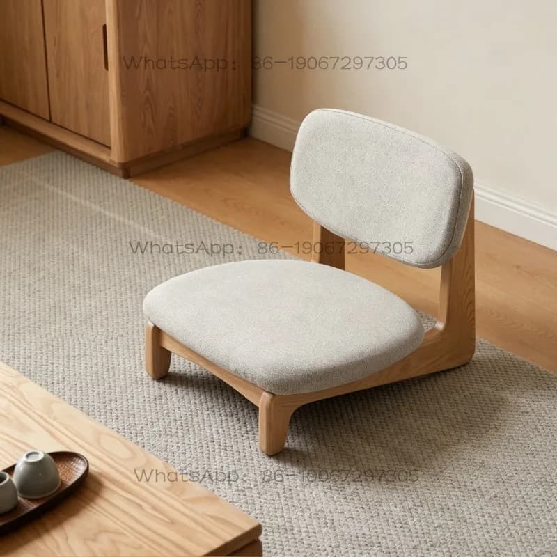 Fabric Soft Bag Tea Room Home Small Stool with Backrest Seat Cushion Room Chair