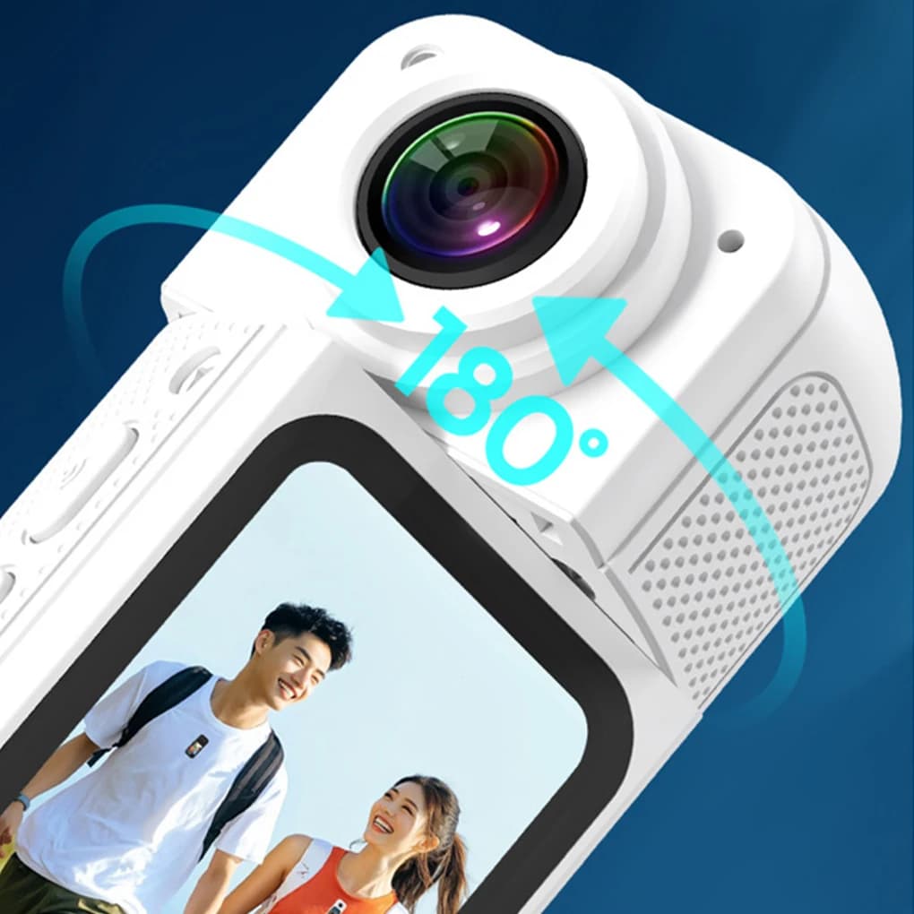 Action Camera with support for various accessories New camera Swivel camera 180 degrees black