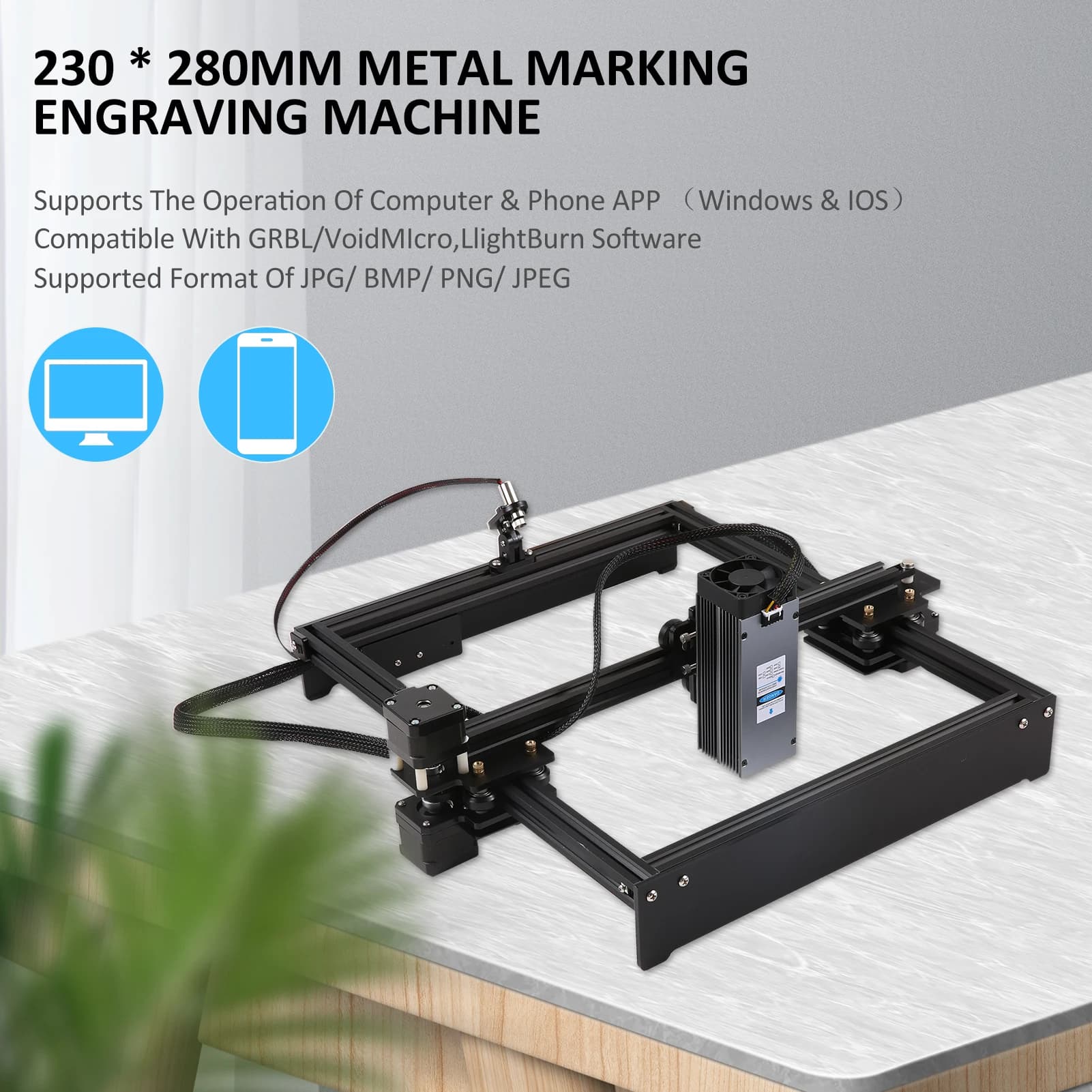 Set Macchina per Incisione Laser su Metallo con Modulo di Marcatura in Lega di Alluminio da 20W