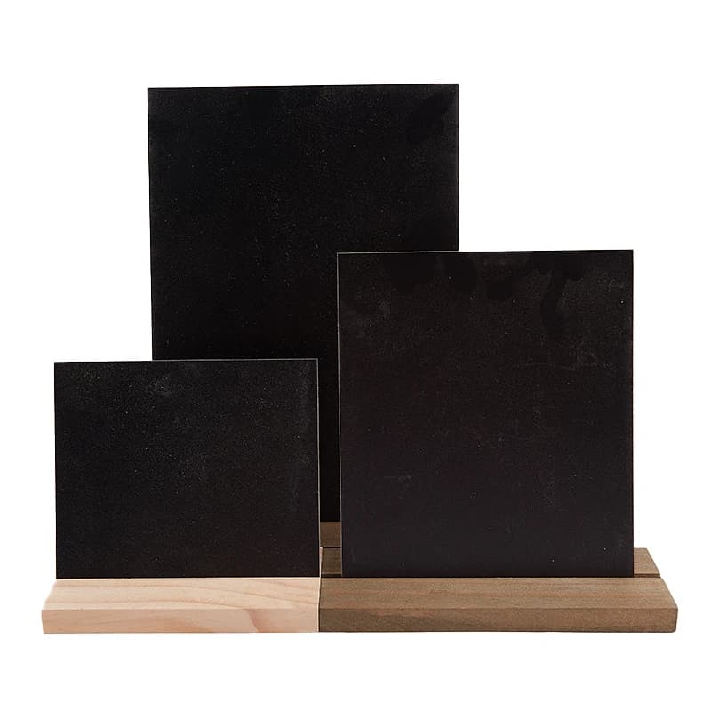 Lavagna per Messaggi con Base in Legno, Cartellino Prezzo, Lavagne Nere per Promemoria