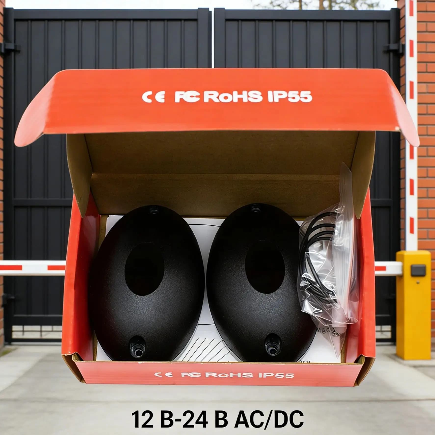Sensore di Sicurezza a Infrarossi IP55 per Cancelli Automatici, Porte Scorrevoli e Garage, Fotocellule di Sicurezza con Allarme
