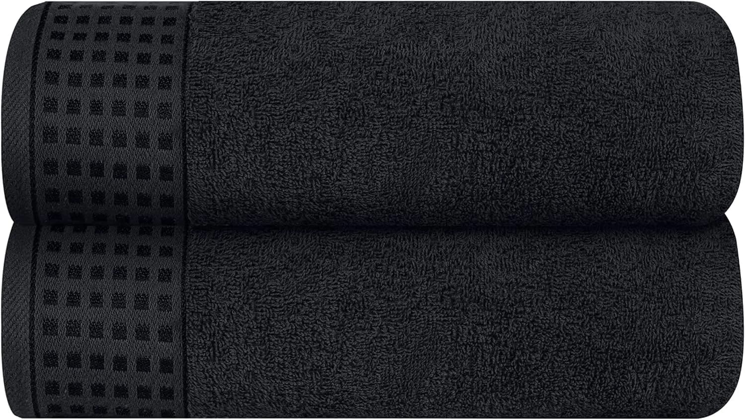 Set di 2 Asciugamani da Bagno Oversize in Cotone, Ultra Morbidi e ad Asciugatura Rapida, 28x55 Pollici, Ideali per Palestra, Viaggi, Piscina - Nero