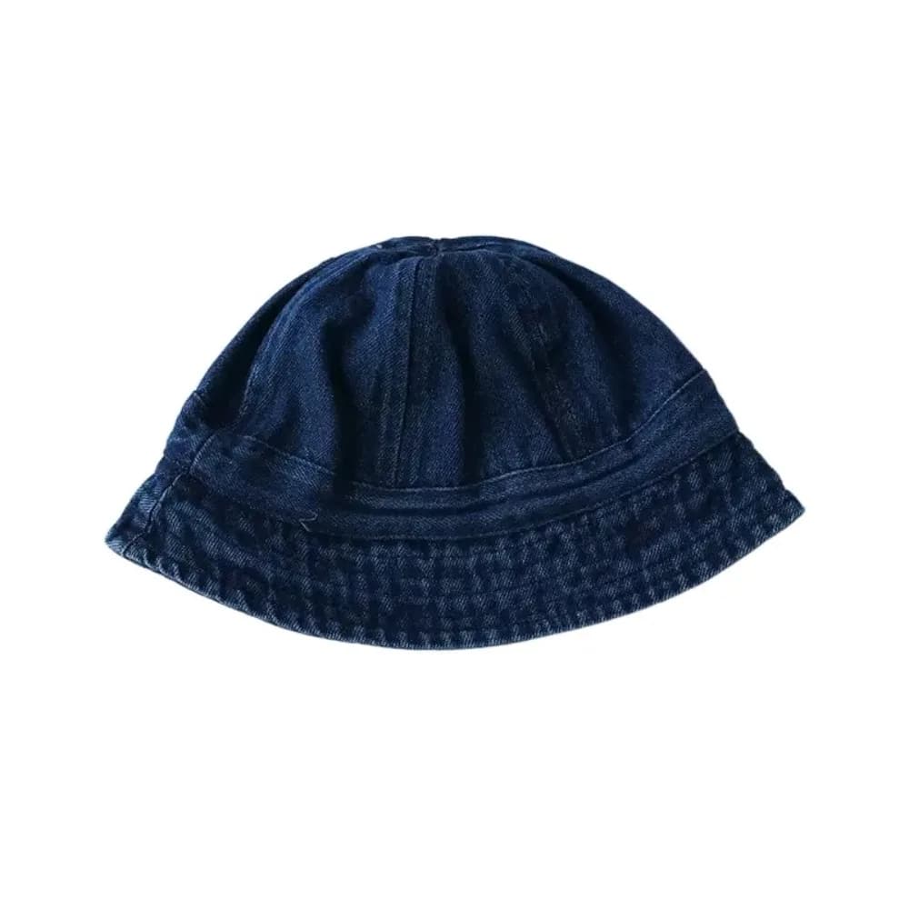 Cappello da pescatore in denim lavato in tessuto Cappello da sole per bambini in tinta unita stile coreano Protezione solare antivento Berretto da pescatore per bambini