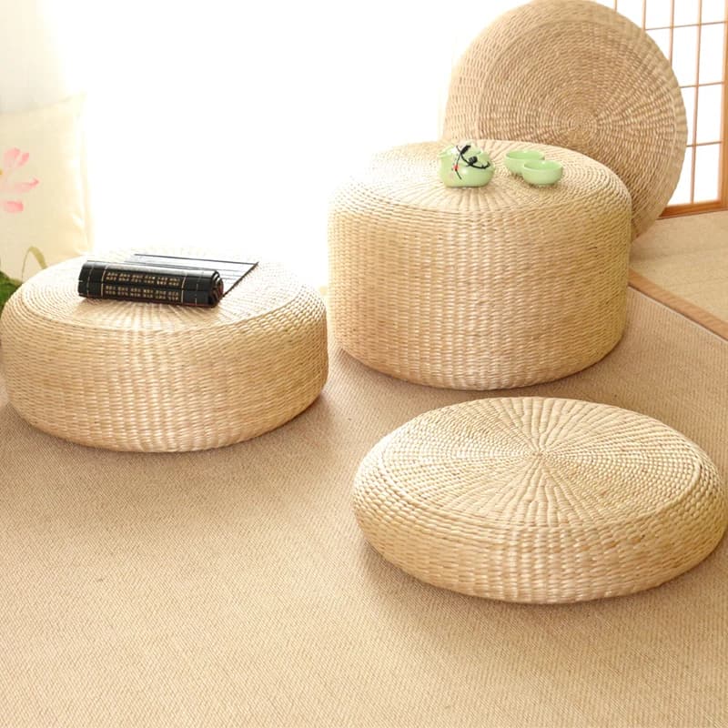 Living room futon seat cushion on the ground round cushion floor meditation Buddha meditation straw tatami
