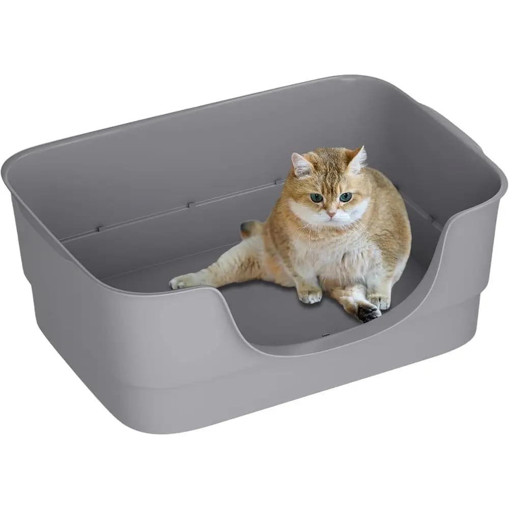 Lettiera Extra Large per Gatti o Gatti Grandi - Design con Bordi Alti e Ingresso Basso, 23,43x16,73x8,46 Pollici Toilette Spaziosa Anti-Sversamento per Animali Domestici（G
