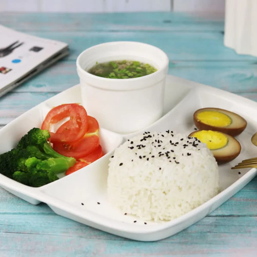 Plate Divided into Ceramics, Food Container, Breakfast & Dessert Cutlery, Easy to Clean, Dishwasher Washing Machine
