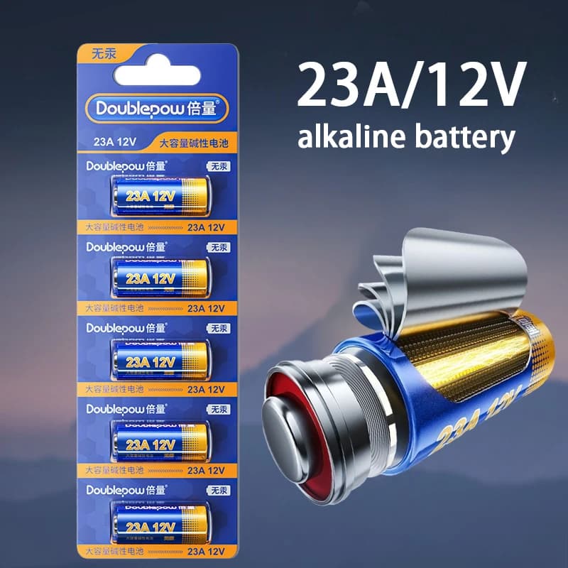 Batteria alcalina 12V A23 Cella usa e getta Doubledow per dispositivi di sicurezza Serrature intelligenti Campanelli wireless Telecomandi