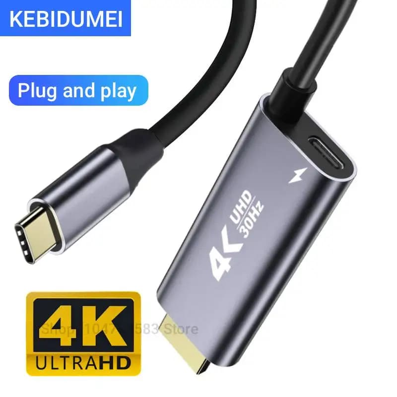 Compatible cable 1,8 M type C to HDMI Video cable type C 4K 30 Hz/60 Hz with PD 100 W charging for mobile phone portable tablet