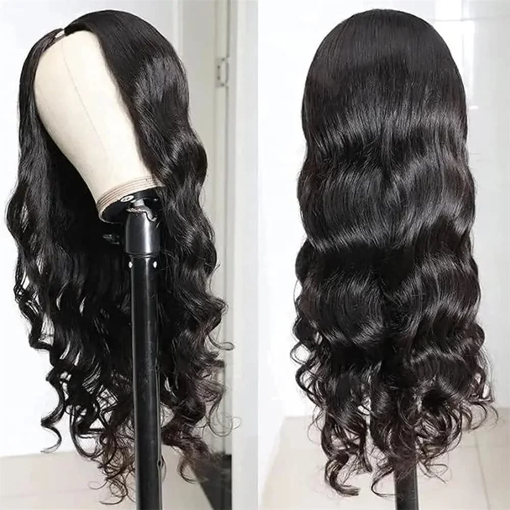200 Density Upgrade V Part Glueless Natural Colored Body Wave Human Hair Wigs For Women Ready To Wear 30 32 Inch Human Remy Hair