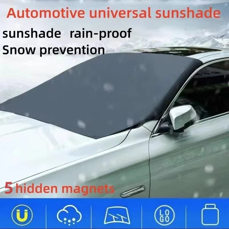 Scudo da neve magnetico per auto Copertura invernale per parabrezza anteriore Protezione solare antigelo Mezza copertura per auto Parasole isolato