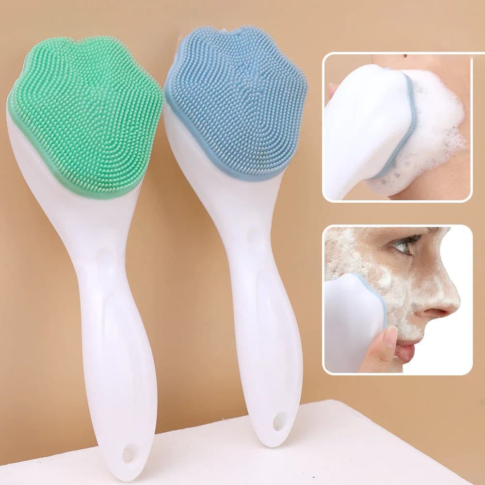 1PC Cat Paw Silicone Face Wash Brush Facial Cleanser Brush Makeup Remover Brush Pore Cleaning Long Handle Brush Wholesale