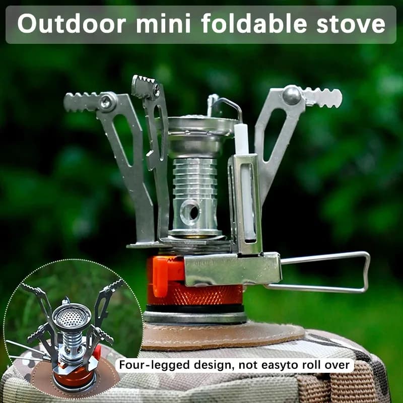 Integrated Mini Stove for Picnic and Camping with Electronic ignition, Portable Stove for Open Travel