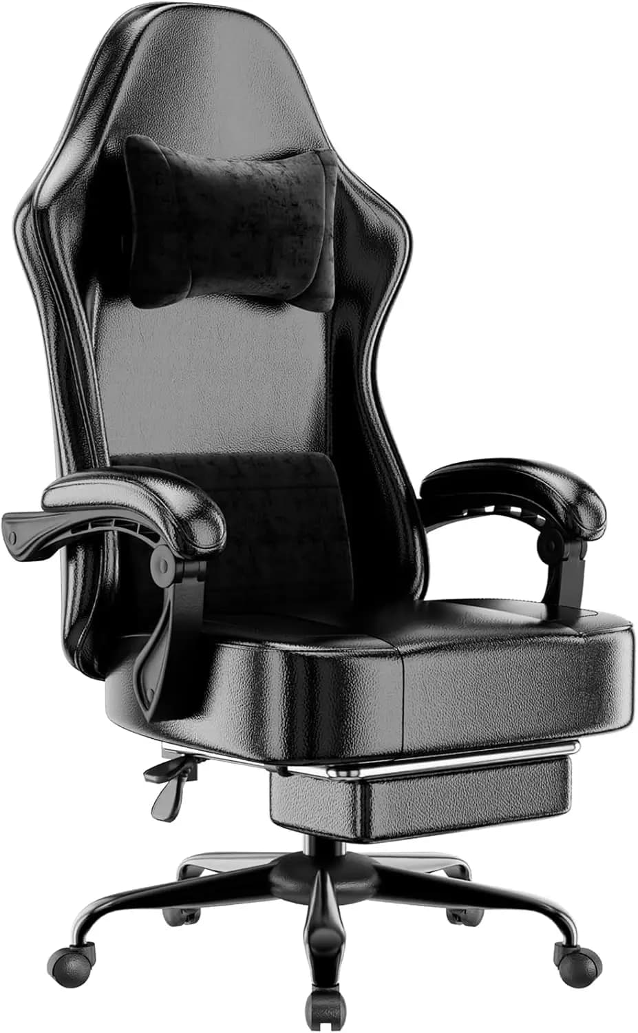 Sedia da Gaming per Adulti con Massaggio e Poggiapiedi, Sedia Ergonomica da Computer con Supporto Lombare Regolabile, Robusta