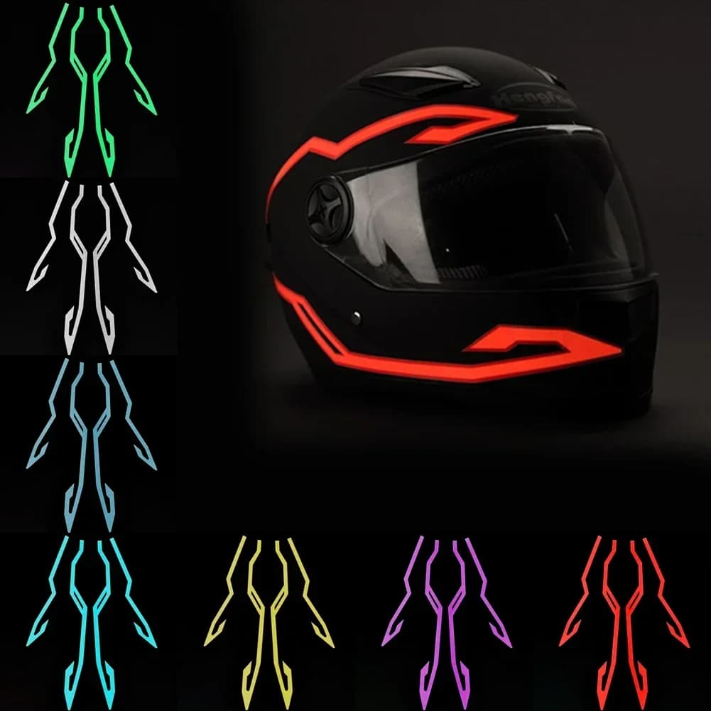 Striscia LED EL per Casco, Adesivo Luminoso per Casco Moto, Accessori per Guida Notturna, Luce Fredda LED Impermeabile