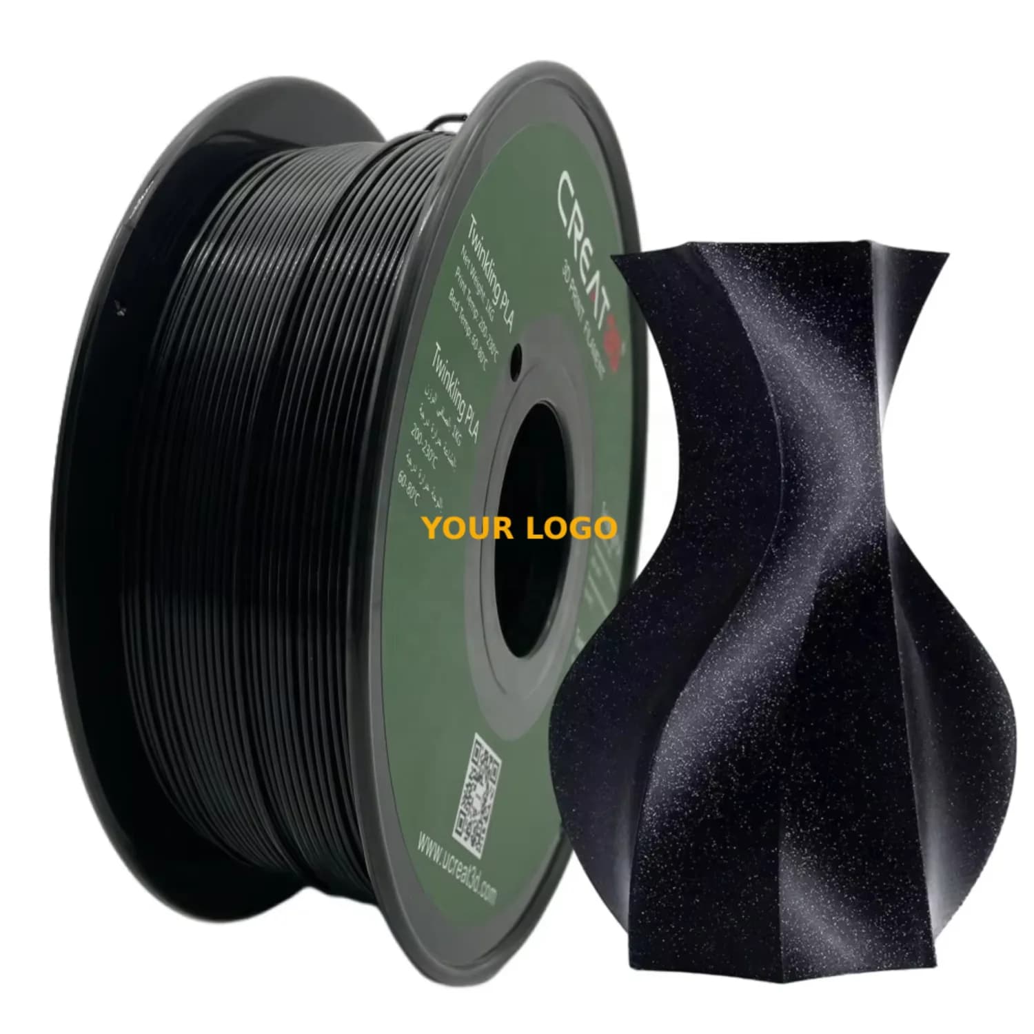 STLFCreat3D Filamento PLA Scintillante per Stampa 3D, Filamento PLA Glitterato Colorato 1.75mm per Stampanti 3D