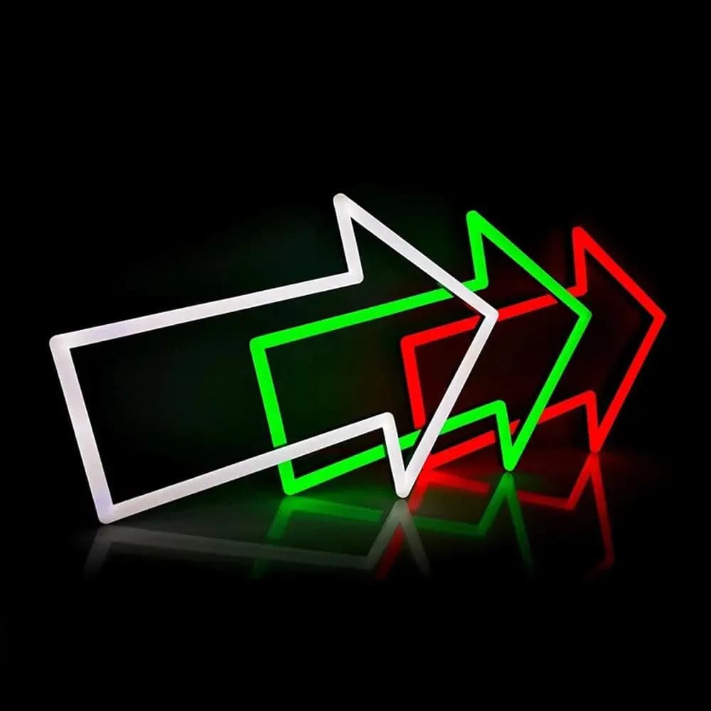 Freccia Insegna al neon Alimentata tramite USB Luce al neon a LED per ufficio Supermercato Negozio Club Hotel Affari Sfondo Decorazione della parete Regalo di personalità