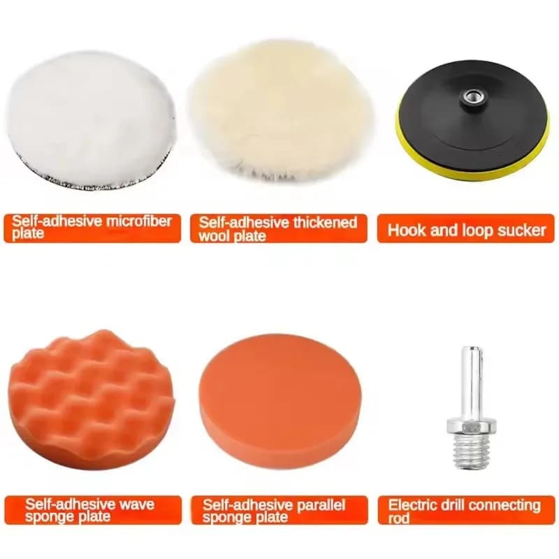 Set di 6/8 Pezzi Spugne per Lucidatura Auto, Kit Tamponi in Schiuma per Lucidatrice, Tamponi per Cera 3/4/5/6/7 Pollici per Rimuovere Graffi