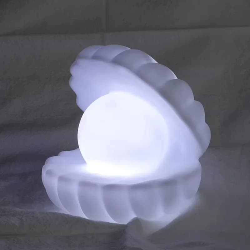 Luce notturna a conchiglia di perle per camera e cameretta dei bambini Luce notturna morbida Decorazioni a LED Luci per dormire Lampada da scrivania Regali di Natale