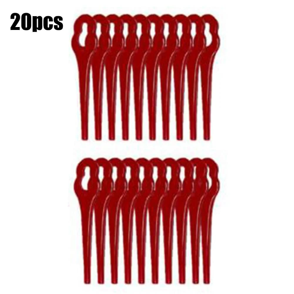 20 pz lame di plastica tagliaerba sostituzione lame rosse per IKRA HURRICANE HATI 18 Li batteria tagliaerba attrezzo da giardino parte