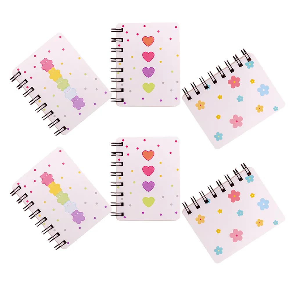 6 pezzi di piccoli quaderni tascabili in carta, mini blocco note leggero e portatile per la pianificazione degli orari di casa, ufficio e scuola