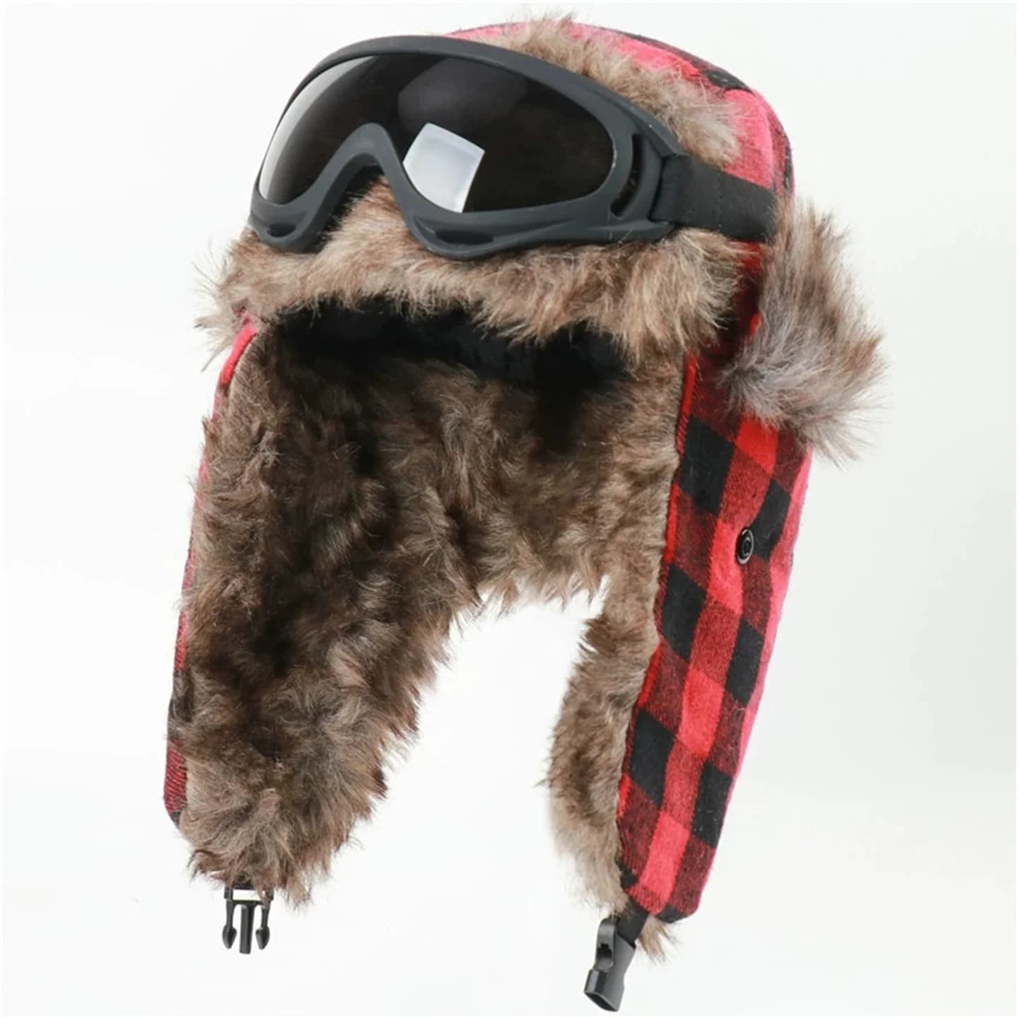 Cappello Lei Feng da uomo e da donna Cappello da sci da esterno antivento Protezione per le orecchie ispessita Cappello da volo Cappello caldo nord-est Occhiali