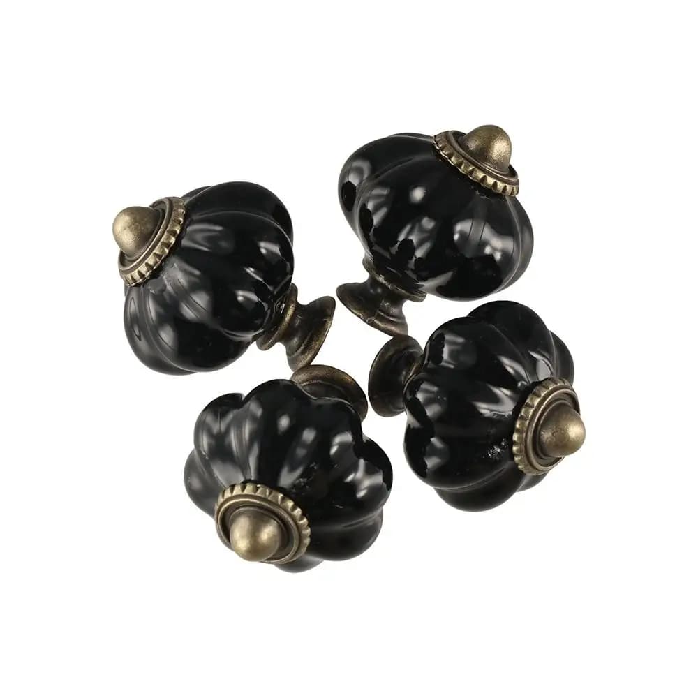 Maniglia semplice a forma di zucca in ceramica a foro singolo Manopola rotonda per armadio vintage Manopole per cassetti in stile europeo