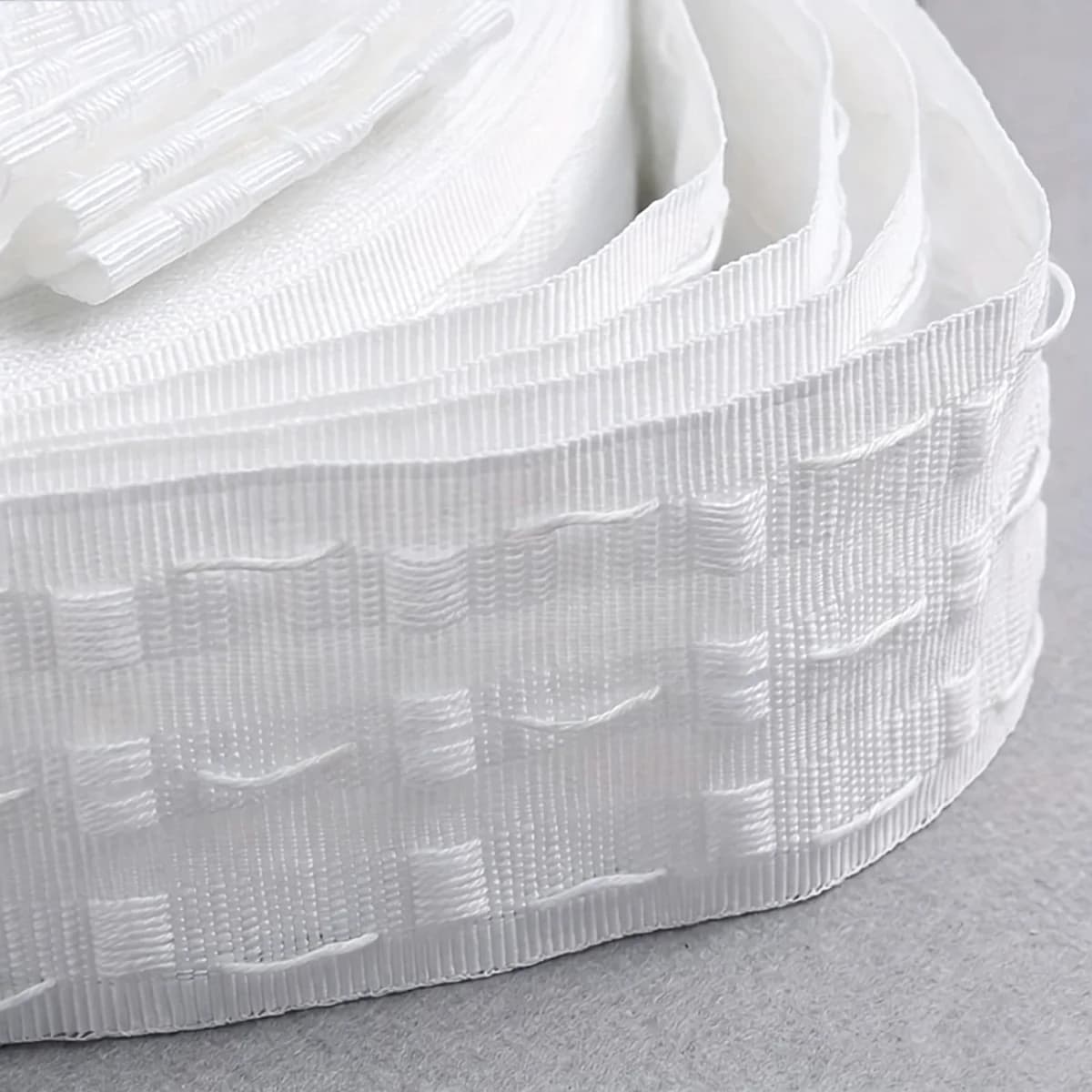 10m Three-Way Drawstring Curtain Pleat Tape, 7.5cm White Woven Heading Tape for Making Uniform Pleats Window Drape Sewing Access