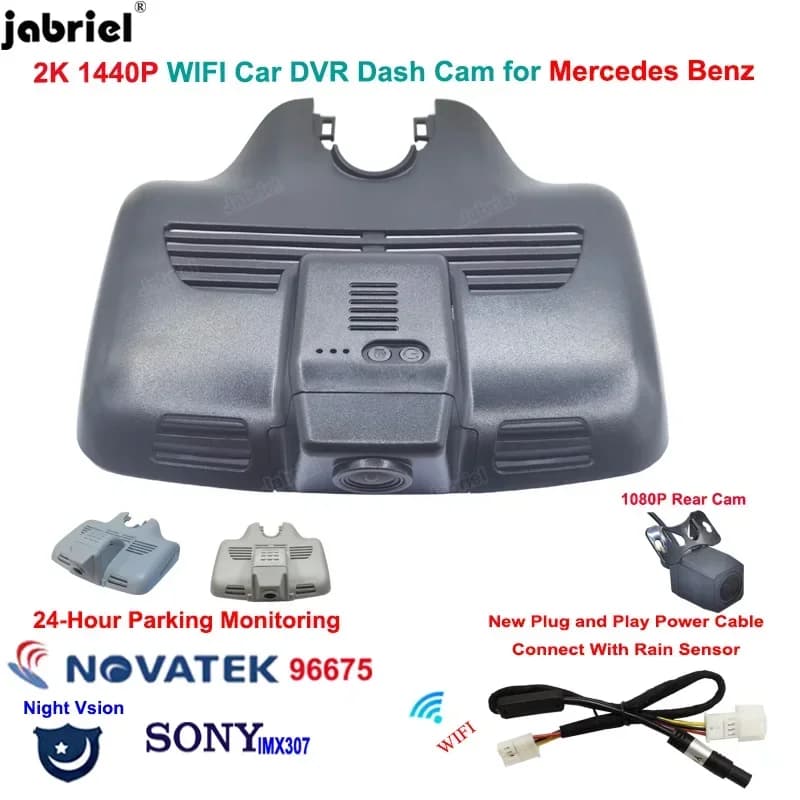 2K Dash Cam 24H Auto Dvr Doppia Lente Per Mercedes Benz Classe C 200d 220d 250d 200 250 300 w205 c204 c205 GLC 250 300 220d x253 C253
