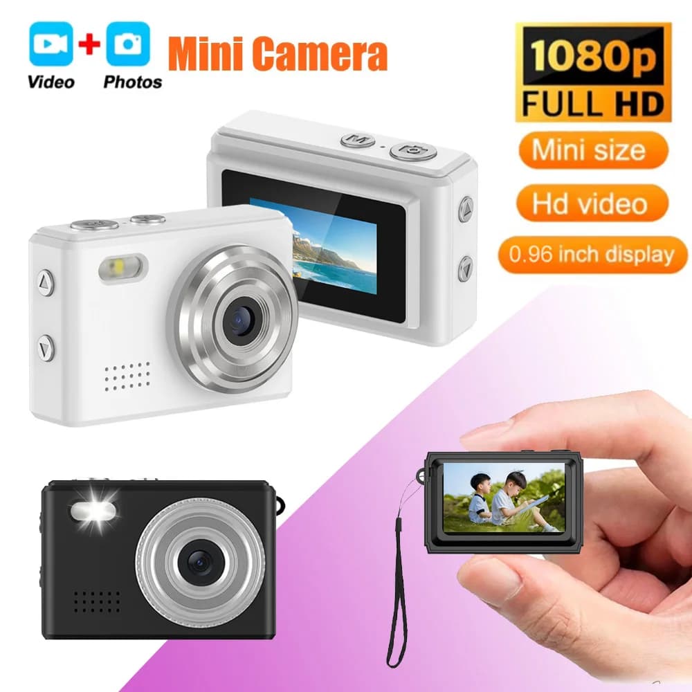 Mini fotocamera digitale da 0,96 pollici 1080P con schermo piccolo Bodycam compatta portatile retrò videocamera per bambini videoregistratore supporto scheda TF