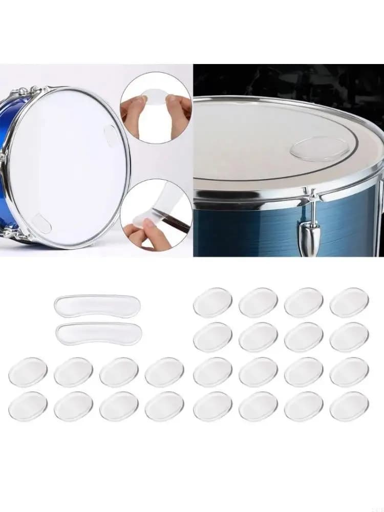 26 Pcs Silicone Drum Damper Gel Pads Clear Drum Silencers Sound Dampening Pads