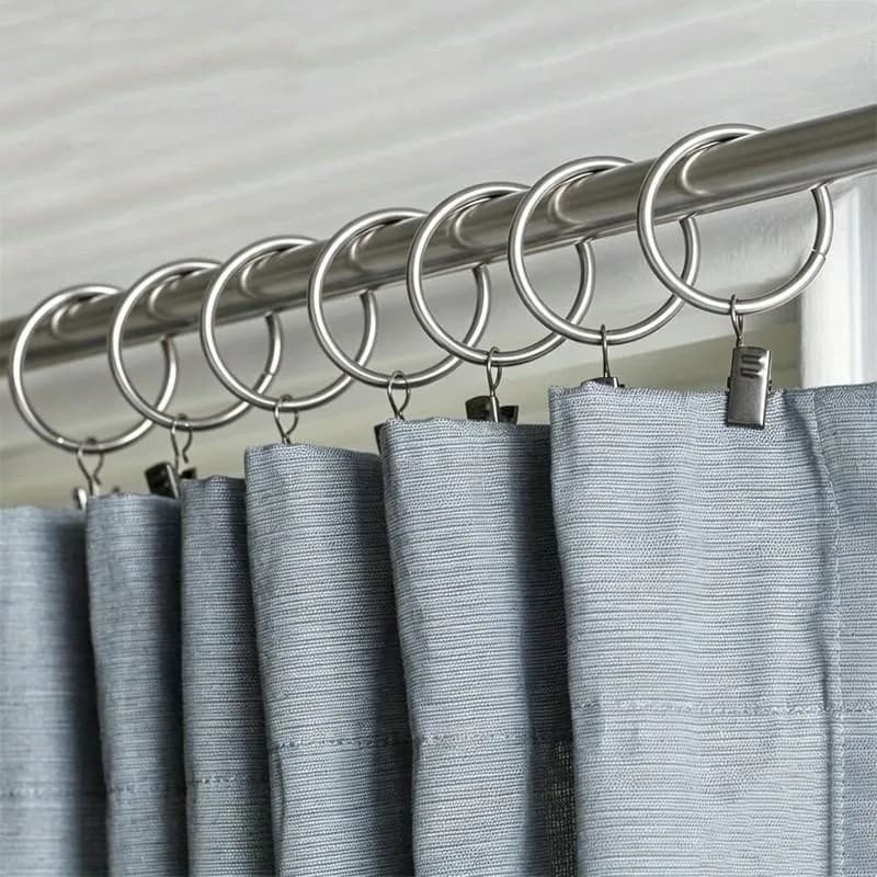 Sturdy Metal Ring 25mm Curtain Clip Rings, 73 pcs, Bedroom Window Curtains, Rust Resistant Finish for Living Room Drapery