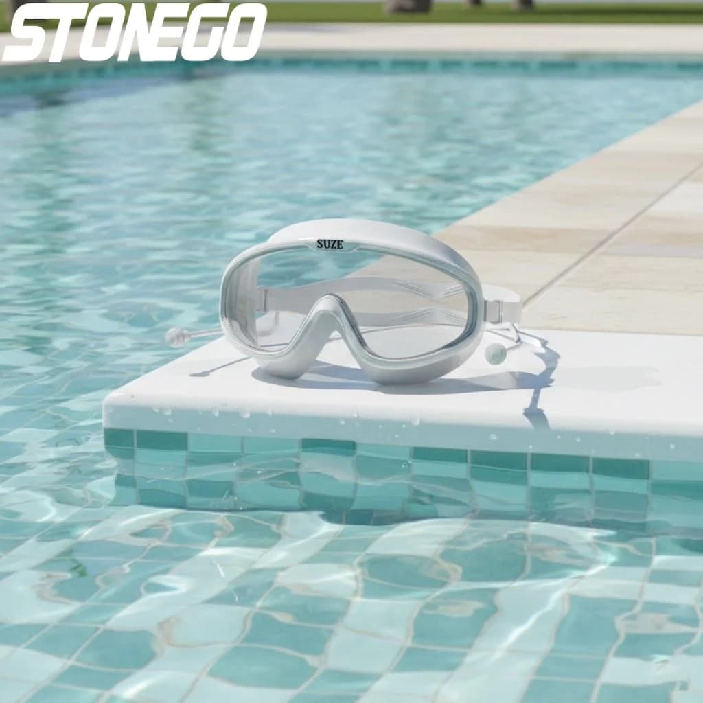 Swimwear with Large Mounting, HD lenses in PC Anti-slip, Anti-slip Silicone Gasket, Swimming Accessories with Storage Box