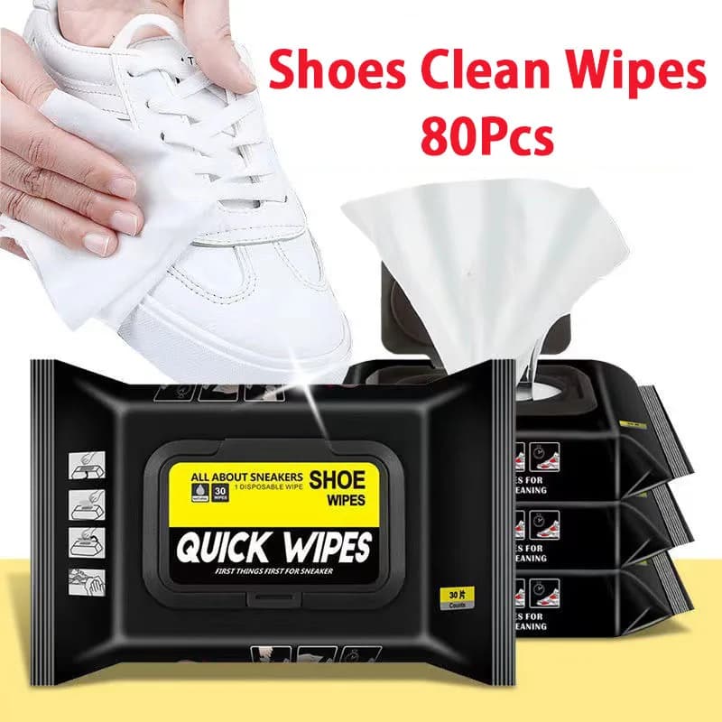 Shoe cleaning pads, 12/30/80 pieces, disposable, ideal for travel, for removing dirt and polishing sneakers