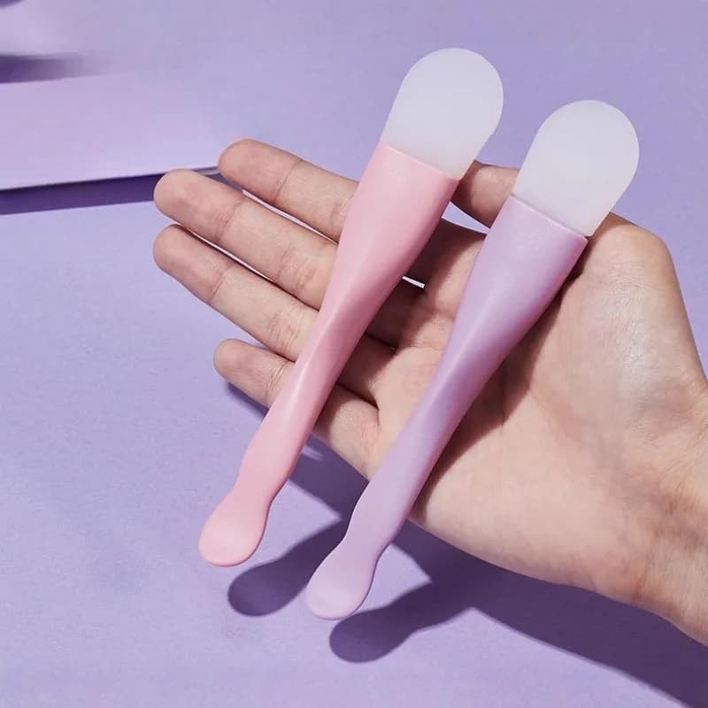 1 pz Pennello in Silicone a Doppia Testa per Maschera Viso, Spatola per Pulizia del Viso, Pennello Speciale per Maschera di Fango, Strumento di Bellezza