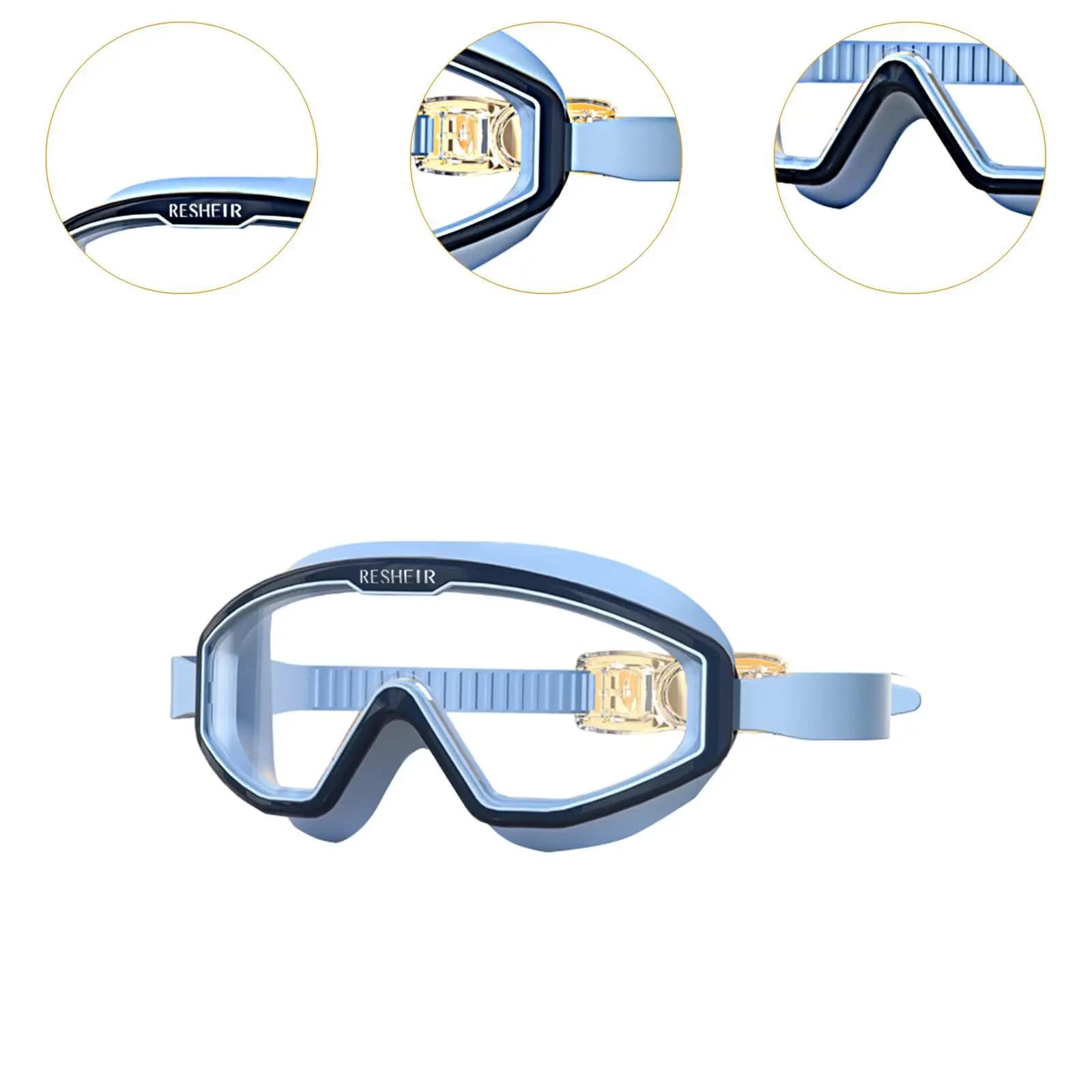 Occhialini da nuoto per bambini Occhiali da nuoto con visione ampia, leggeri, per ragazzi e ragazze, in morbido silicone